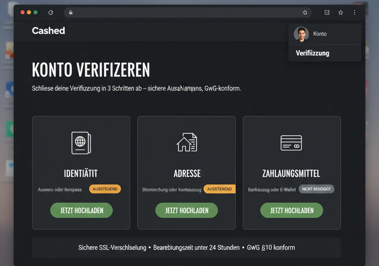 Konto-Verifizierung (KYC) – Cashed